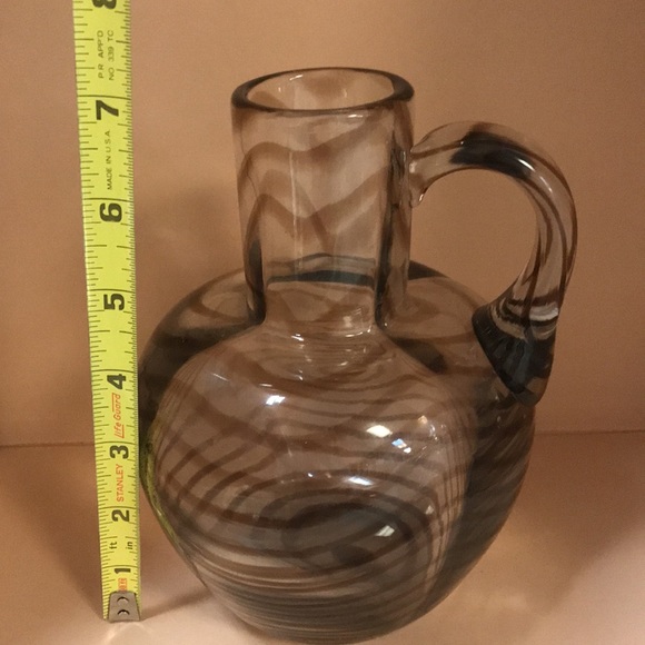 VTG (50s) Signed & Numbered Tyra Pors Kalmar Sweden Art Glass Swirl Jug - Picture 8 of 9